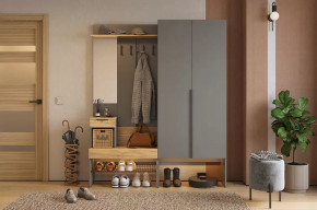 Прихожая Баско К1 графит/дуб крафт золотой в Ноябрьске - noyabrsk.mebel-tymen.ru | фото