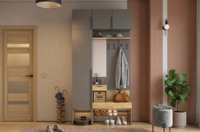 Прихожая Баско К4 графит/дуб крафт золотой в Ноябрьске - noyabrsk.mebel-tymen.ru | фото