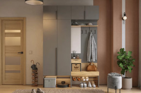 Прихожая Баско К5 графит/дуб крафт золотой в Ноябрьске - noyabrsk.mebel-tymen.ru | фото