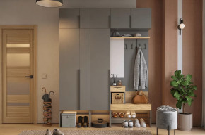 Прихожая Баско К9 графит/дуб крафт золотой в Ноябрьске - noyabrsk.mebel-tymen.ru | фото