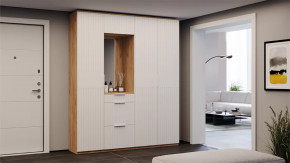 Прихожая «Хилтон» Дуб Крафт золотой, Белый матовый в Ноябрьске - noyabrsk.mebel-tymen.ru | фото