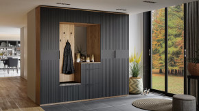 Прихожая «Хилтон» Дуб Крафт золотой, Графит матовый в Ноябрьске - noyabrsk.mebel-tymen.ru | фото