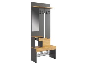 Прихожая Баско графит/дуб крафт золотой в Ноябрьске - noyabrsk.mebel-tymen.ru | фото