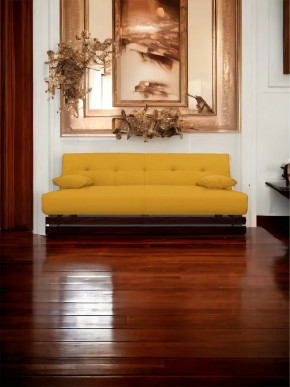 Прямой диван манго 1 Савана Елоу/Планки орех в Ноябрьске - noyabrsk.mebel-tymen.ru | фото