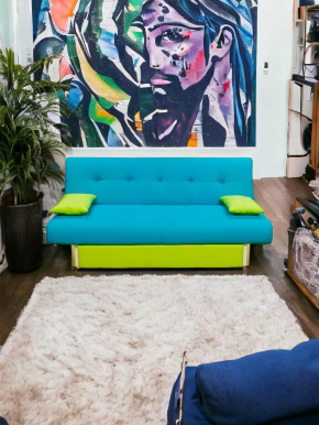 Прямой диван манго 4 Нео Азуре/Подушки Салат в Ноябрьске - noyabrsk.mebel-tymen.ru | фото