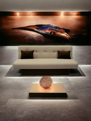 Прямой диван манго 4 Нео Латте/Подушки Нео Шоколад в Ноябрьске - noyabrsk.mebel-tymen.ru | фото