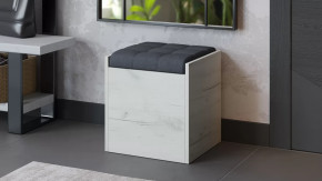 Пуф «Форест» Дуб крафт белый, Велюр Серый в Ноябрьске - noyabrsk.mebel-tymen.ru | фото