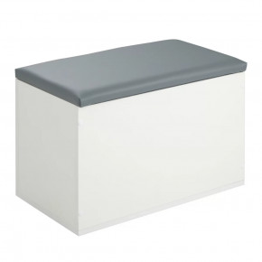 Пуф "Герда" 600*355*432 мм Белый/серый кожзам в Ноябрьске - noyabrsk.mebel-tymen.ru | фото