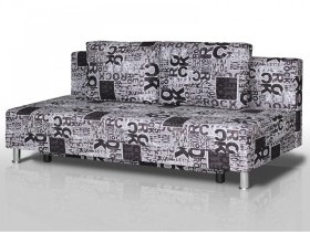Диван Комфорт Лайт без подлокотников 2 подушки принт Рок в Ноябрьске - noyabrsk.mebel-tymen.ru | фото