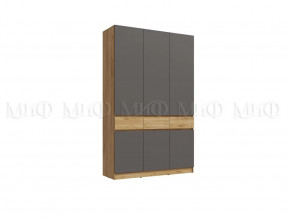 Шкаф 3-х створчатый Роджинамиф, дуб крафт/графит в Ноябрьске - noyabrsk.mebel-tymen.ru | фото