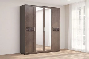 Шкаф 4-х створчатый с зеркалом Кэт-4 Венге Диал в Ноябрьске - noyabrsk.mebel-tymen.ru | фото