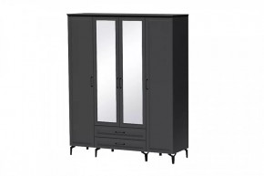 Шкаф 4-х створчатый с зеркалом Шарм ШК-4 Антрацит в Ноябрьске - noyabrsk.mebel-tymen.ru | фото