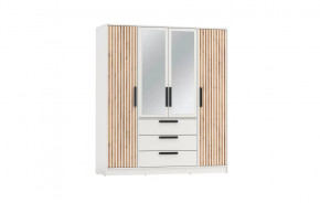 Шкаф для одежды 83.07 Вегас (4-х дв.) с зеркалом (ЛДСП Белый) в Ноябрьске - noyabrsk.mebel-tymen.ru | фото