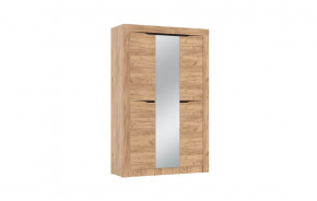 Шкаф для одежды 90.02 Флорида (3-х дв.) с зеркалом (ЛДСП Дуб золотой / ЛДСП Венге) в Ноябрьске - noyabrsk.mebel-tymen.ru | фото