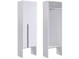 Шкаф двухдверный L600 Баско белое дерево в Ноябрьске - noyabrsk.mebel-tymen.ru | фото