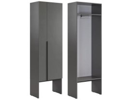 Шкаф двухдверный L600 Баско графит в Ноябрьске - noyabrsk.mebel-tymen.ru | фото