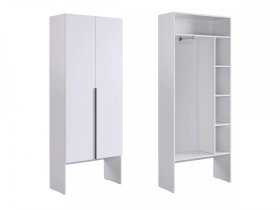 Шкаф двухдверный L800 Баско белое дерево в Ноябрьске - noyabrsk.mebel-tymen.ru | фото