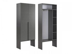Шкаф двухдверный L800 Баско графит в Ноябрьске - noyabrsk.mebel-tymen.ru | фото