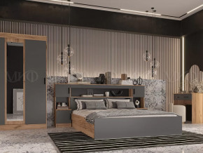 Спальный гарнитур Басямиф, графит/дуб крафт в Ноябрьске - noyabrsk.mebel-tymen.ru | фото