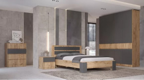 Спальный гарнитур Ленора Дуб вотан/Графит в Ноябрьске - noyabrsk.mebel-tymen.ru | фото