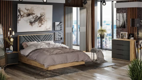 Спальня «Хилтон» Дуб Крафт золотой, Графит матовый в Ноябрьске - noyabrsk.mebel-tymen.ru | фото
