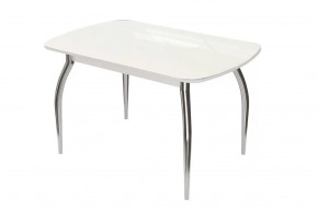 Стол Бостон-2 Белый глянец/белый/хром триумф в Ноябрьске - noyabrsk.mebel-tymen.ru | фото