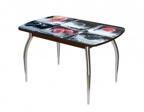 Стол Бостон-2 ф/п Лёд, 1100*700 мм, венге/хром триумф в Ноябрьске - noyabrsk.mebel-tymen.ru | фото