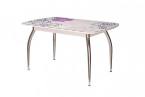 Стол "Бостон", виолет/белый/хром триумф в Ноябрьске - noyabrsk.mebel-tymen.ru | фото