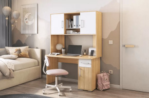 Стол компьютерный Лайт К2 дуб сонома/белый в Ноябрьске - noyabrsk.mebel-tymen.ru | фото