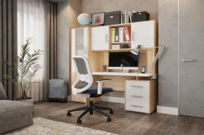 Стол компьютерный Лайт К3 дуб сонома/белый в Ноябрьске - noyabrsk.mebel-tymen.ru | фото