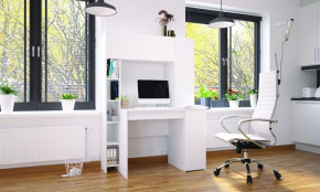 Стол компьютерный Тайм Белый в Ноябрьске - noyabrsk.mebel-tymen.ru | фото