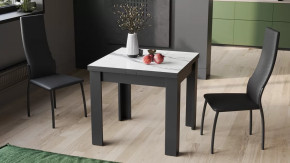 Стол раздвижной «Хьюстон» тип 1 Черный, Белый мрамор в Ноябрьске - noyabrsk.mebel-tymen.ru | фото