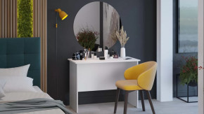 Стол с зеркалом тип 14 (1000) Белый Ясень в Ноябрьске - noyabrsk.mebel-tymen.ru | фото