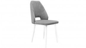 Стул «Капри» (конус Т2) Исп. 2 Белый муар, Велюр DREAM Grey (серый) в Ноябрьске - noyabrsk.mebel-tymen.ru | фото