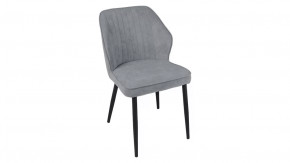 Стул «Крис» Черный муар, Микровелюр BRENDY Grey в Ноябрьске - noyabrsk.mebel-tymen.ru | фото