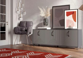 Тумба Квадро М-6, ЛДСП серый графит/МДФ софт графит в Ноябрьске - noyabrsk.mebel-tymen.ru | фото