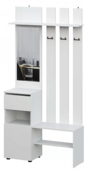 Вешалка с зеркалом Денвер SAFE Белый в Ноябрьске - noyabrsk.mebel-tymen.ru | фото